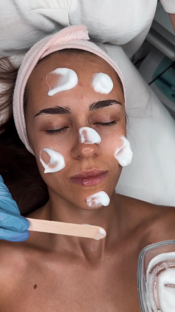 Filming a Reels video — beauty treatment